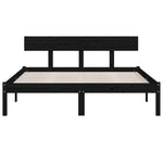 Bed Frame without Mattress Black Solid Wood Small Double - Bargainia.com - 