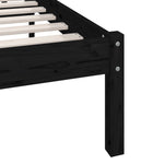 Bed Frame without Mattress Black Solid Wood Small Double - Bargainia.com - 
