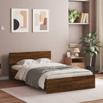 Bed Frame without Mattress Brown Oak 120x190 cm Small Double - Bargainia.com - 