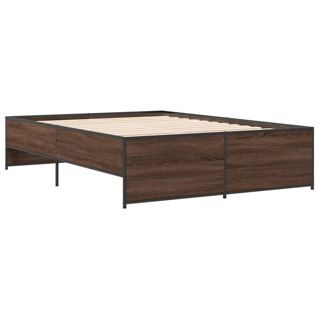 Bed Frame without Mattress Brown Oak 120x200 cm - Bargainia.com - 