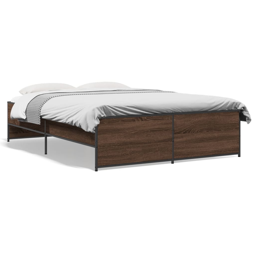 Bed Frame without Mattress Brown Oak 120x200 cm - Bargainia.com - 