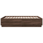 Bed Frame without Mattress Brown Oak 140x190 cm - Bargainia.com - 