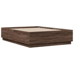 Bed Frame without Mattress Brown Oak 140x190 cm - Bargainia.com - 