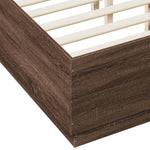 Bed Frame without Mattress Brown Oak 140x190 cm - Bargainia.com - 