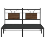 Bed Frame without Mattress Brown Oak 140x190 cm Engineered Wood - Bargainia.com - 