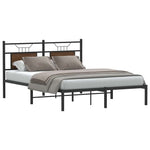 Bed Frame without Mattress Brown Oak 140x190 cm Engineered Wood - Bargainia.com - 