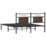 Bed Frame without Mattress Brown Oak 140x190 cm Engineered Wood - Bargainia.com - 