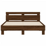 Bed Frame without Mattress Brown Oak 140x200 cm - Bargainia.com - 