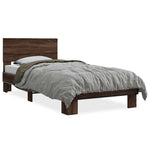 Bed Frame without Mattress Brown Oak 75x190 cm Small Single - Bargainia.com - 