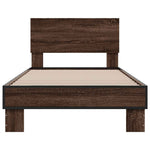 Bed Frame without Mattress Brown Oak 75x190 cm Small Single - Bargainia.com - 