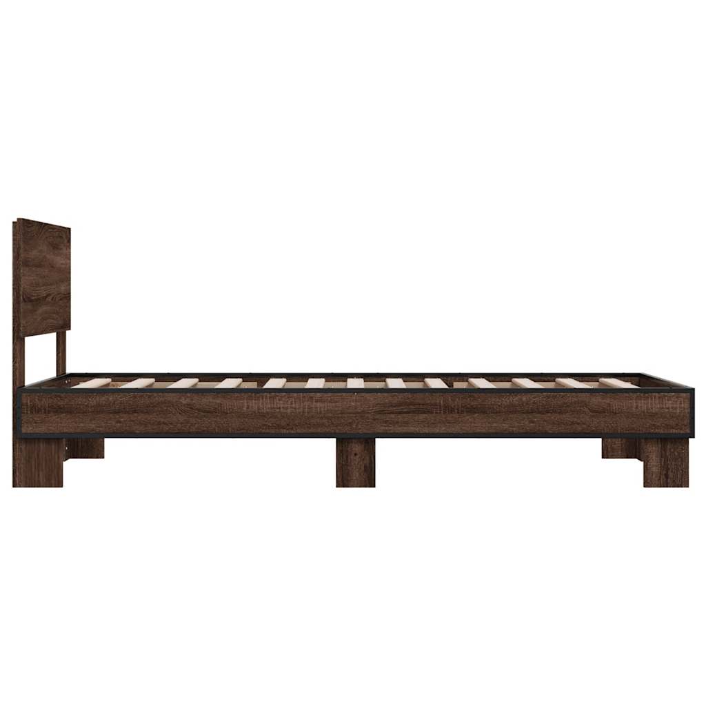 Bed Frame without Mattress Brown Oak 75x190 cm Small Single - Bargainia.com - 