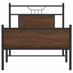 Bed Frame without Mattress Brown Oak 80x200 cm Engineered Wood - Bargainia.com - 
