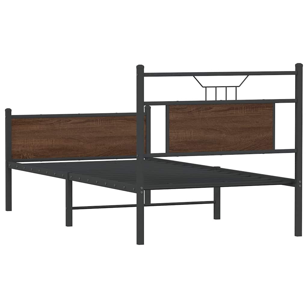Bed Frame without Mattress Brown Oak 80x200 cm Engineered Wood - Bargainia.com - 