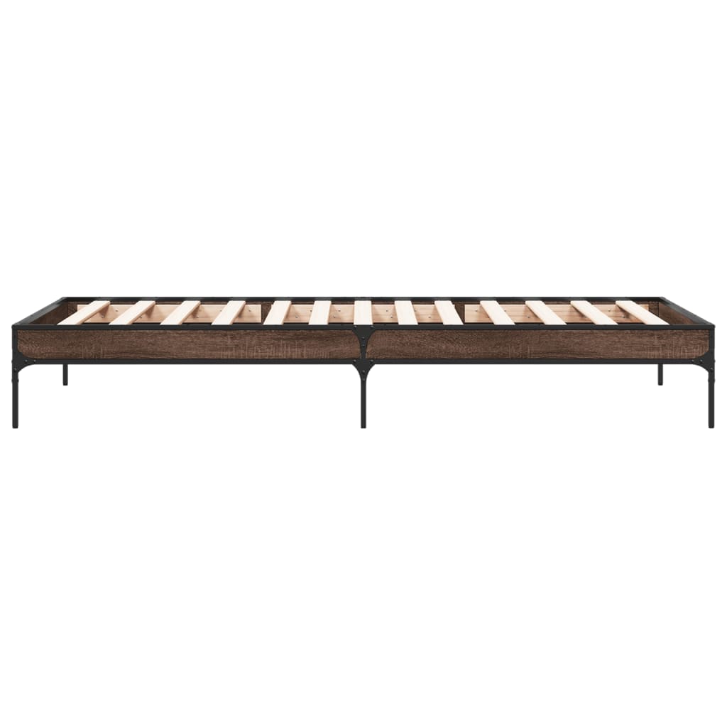 Bed Frame without Mattress Brown Oak 90x200 cm - Bargainia.com - 