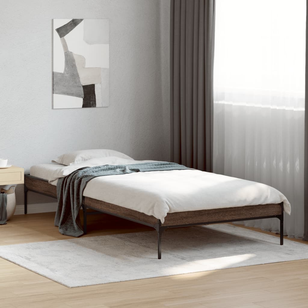 Bed Frame without Mattress Brown Oak 90x200 cm - Bargainia.com - 