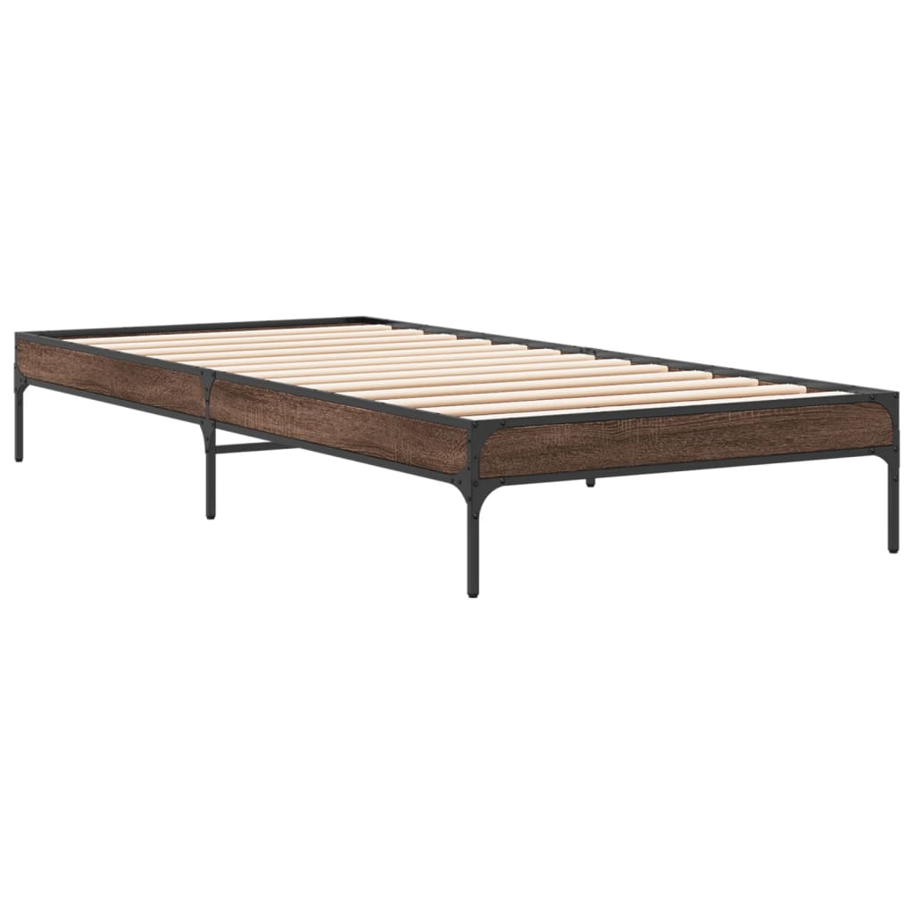 Bed Frame without Mattress Brown Oak 90x200 cm - Bargainia.com - 