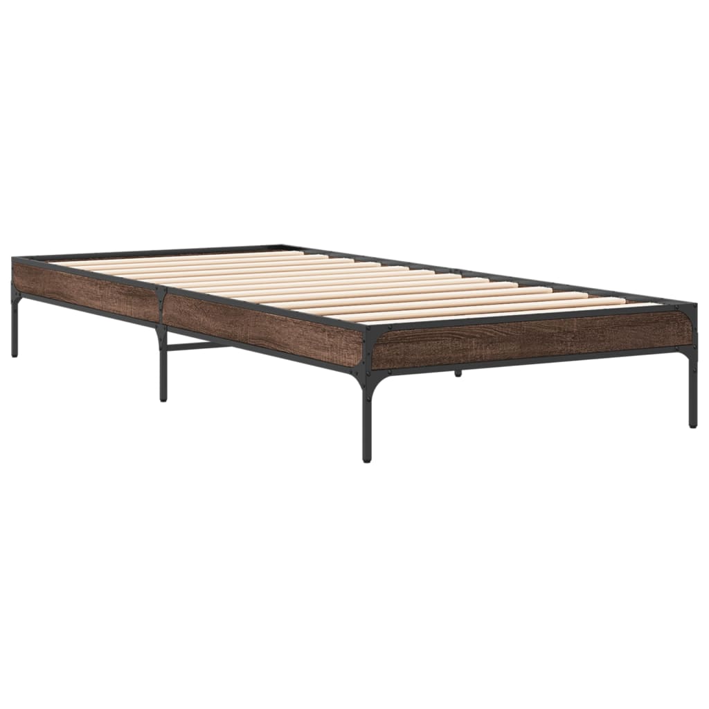 Bed Frame without Mattress Brown Oak 90x200 cm - Bargainia.com - 