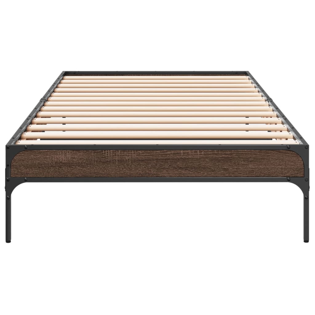 Bed Frame without Mattress Brown Oak 90x200 cm - Bargainia.com - 