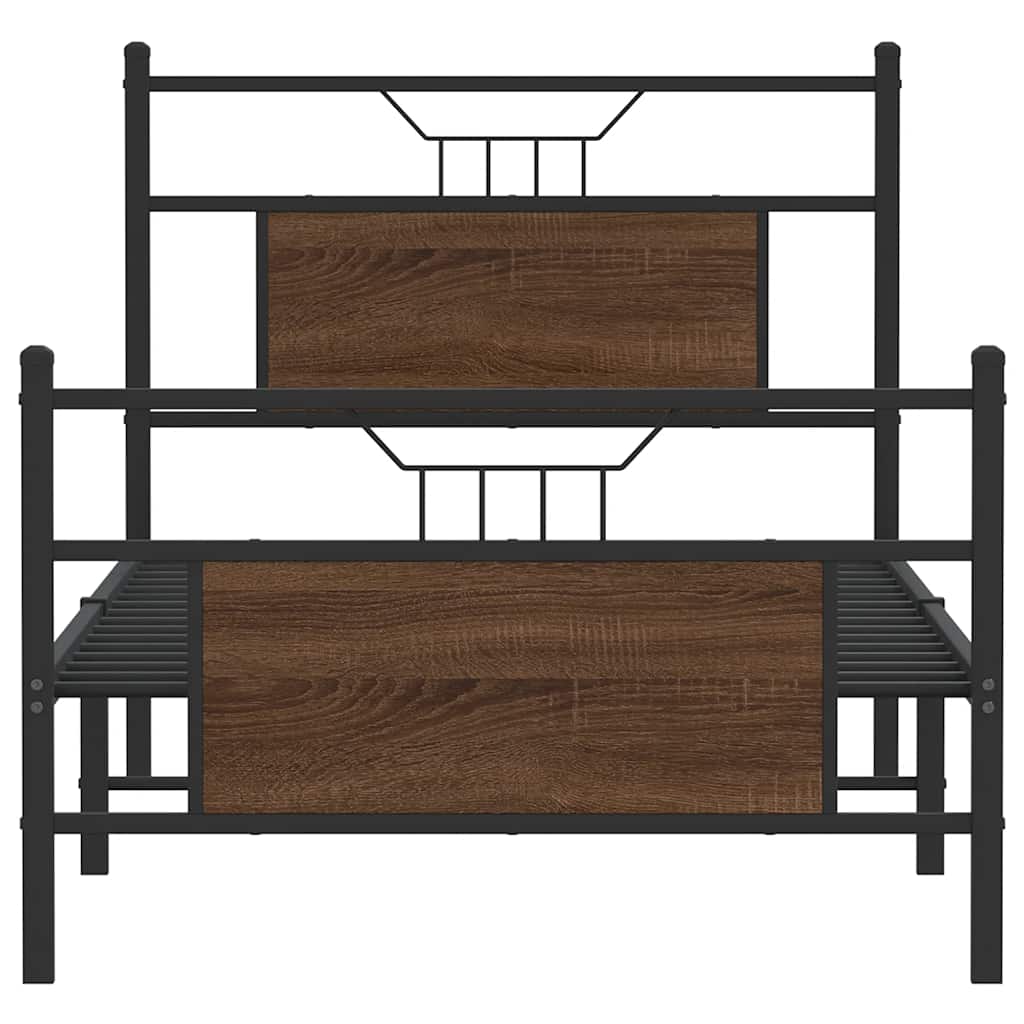 Bed Frame without Mattress Brown Oak 90x200 cm Engineered Wood - Bargainia.com - 