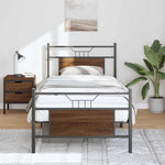Bed Frame without Mattress Brown Oak 90x200 cm Engineered Wood - Bargainia.com - 