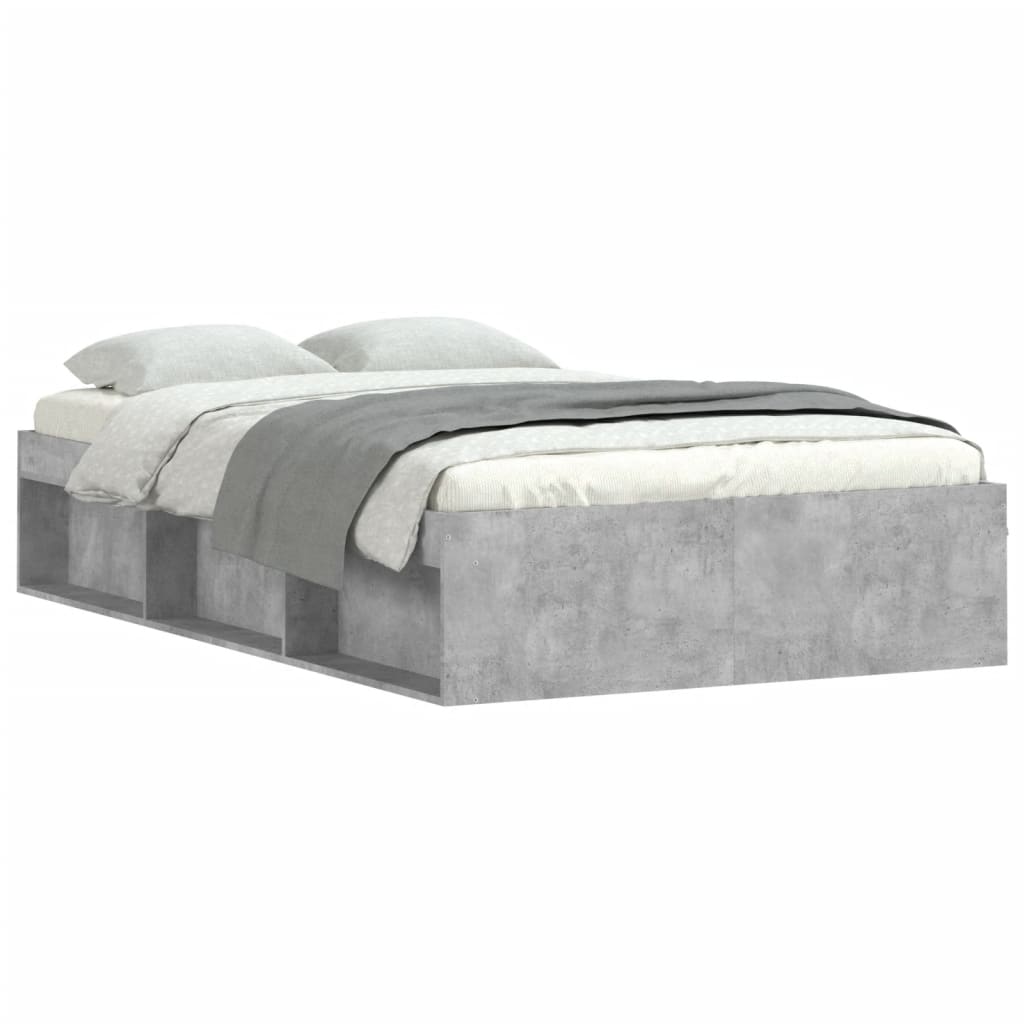 Bed Frame without Mattress Concrete Grey 120x190 cm Small Double Small Double - Bargainia.com - 