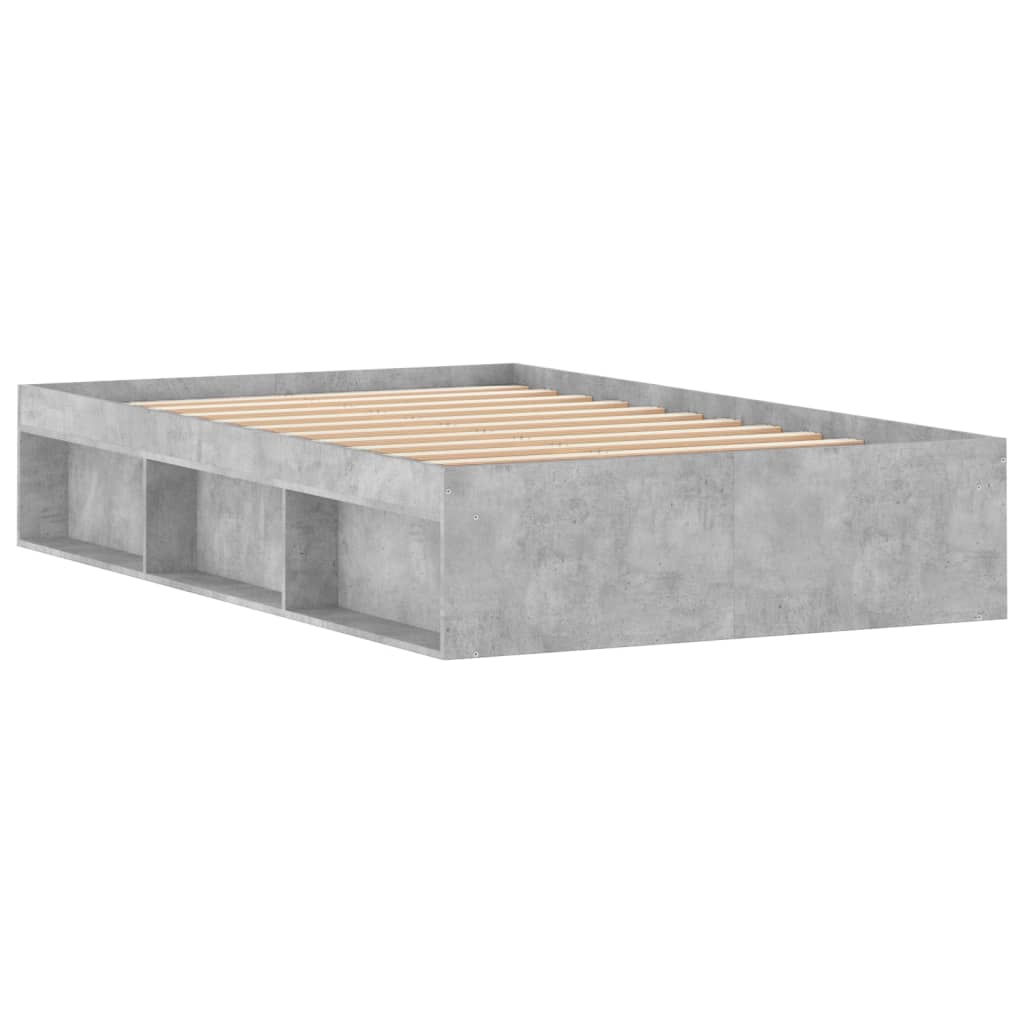 Bed Frame without Mattress Concrete Grey 120x190 cm Small Double Small Double - Bargainia.com - 