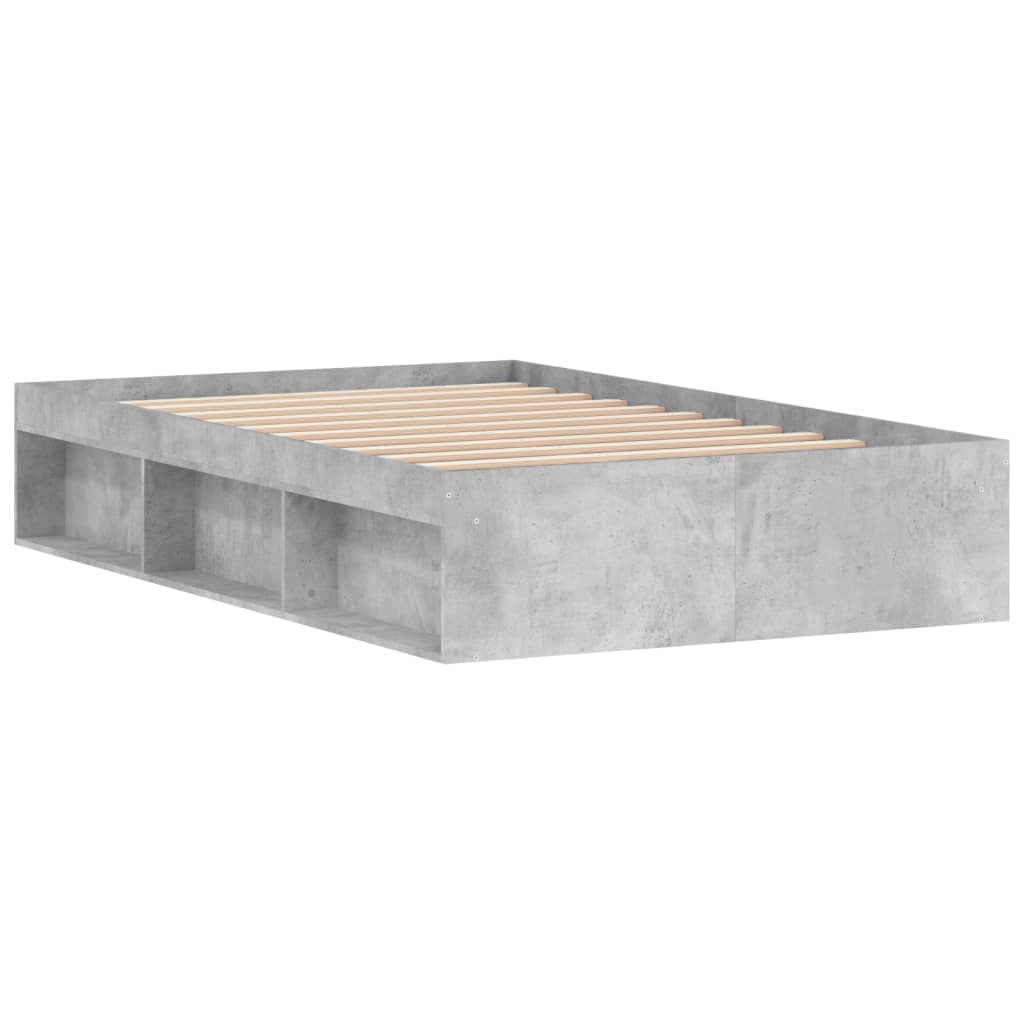 Bed Frame without Mattress Concrete Grey 120x190 cm Small Double Small Double - Bargainia.com - 