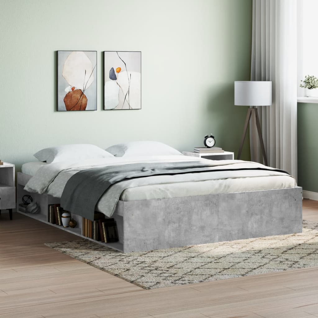 Bed Frame without Mattress Concrete Grey 140x200 cm - Bargainia.com - 8721012158184 - 3203862