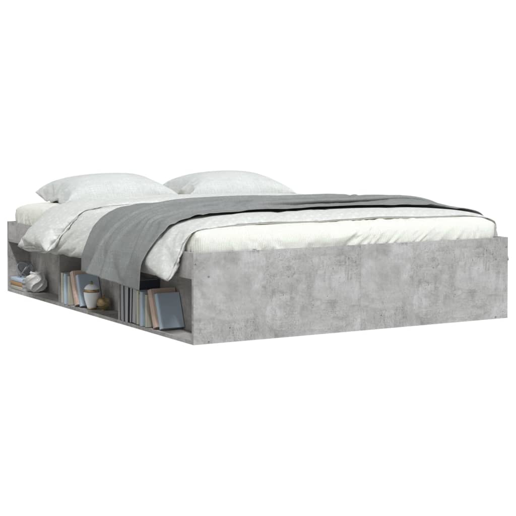Bed Frame without Mattress Concrete Grey 140x200 cm - Bargainia.com - 8721012158184 - 3203862