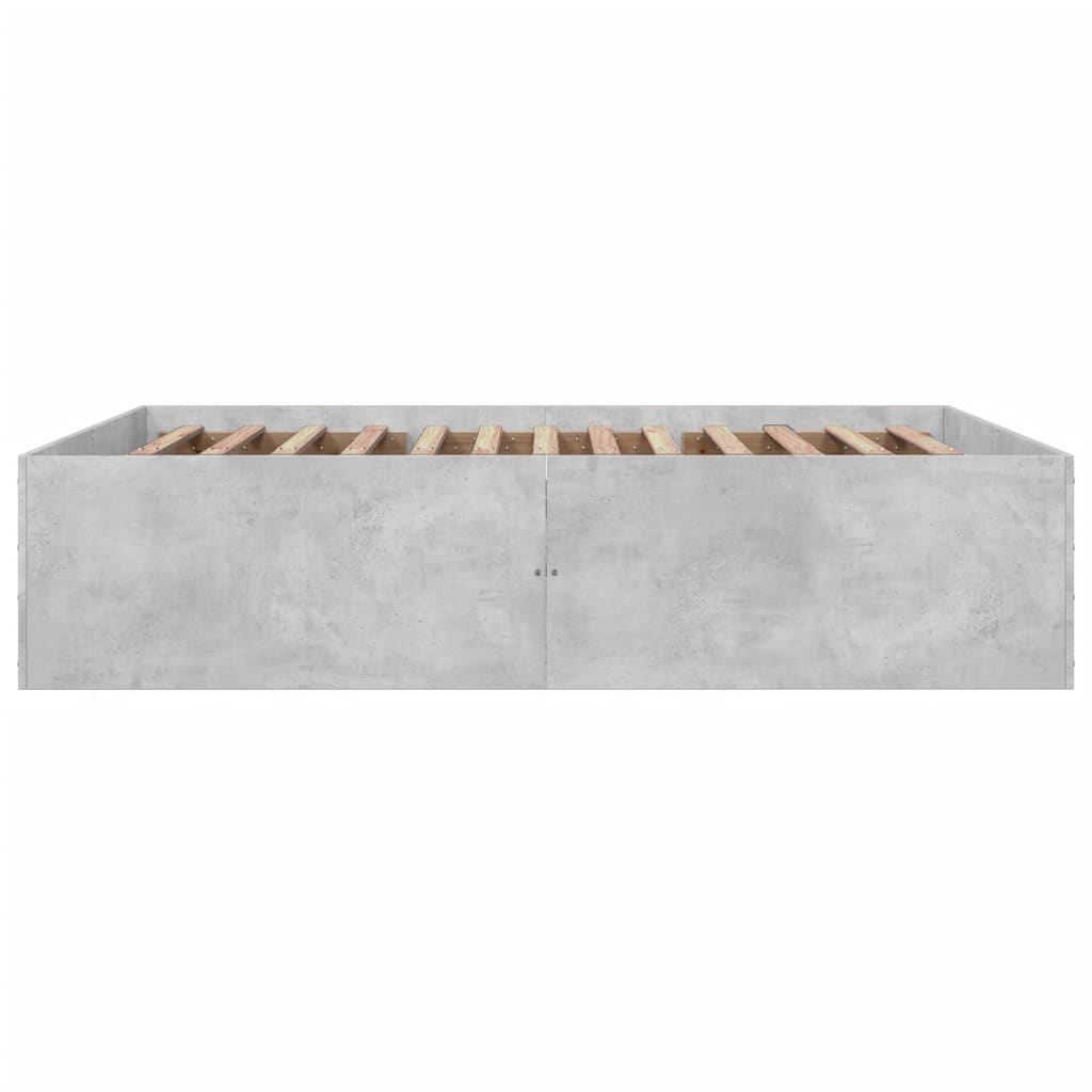 Bed Frame without Mattress Concrete Grey 150x200 cm King Size - Bargainia.com - 