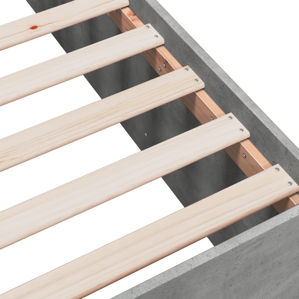 Bed Frame without Mattress Concrete Grey 150x200 cm King Size - Bargainia.com - 
