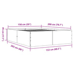 Bed Frame without Mattress Concrete Grey 150x200 cm King Size - Bargainia.com - 