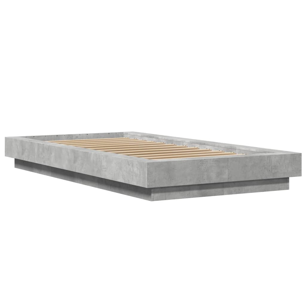 Bed Frame without Mattress Concrete Grey 90x200 cm - Bargainia.com - 