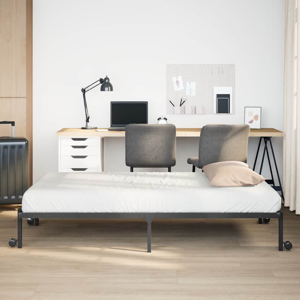 Bed Frame without Mattress Foldable Black 90x200 cm Steel - Bargainia.com - 8721158660282 - 4103960