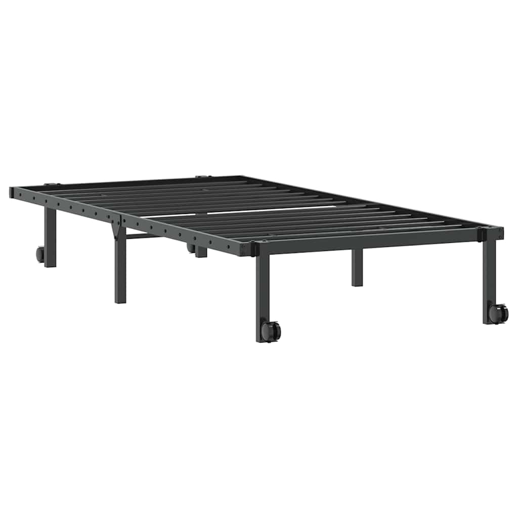 Bed Frame without Mattress Foldable Black 90x200 cm Steel - Bargainia.com - 8721158660282 - 4103960