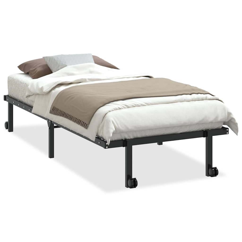Bed Frame without Mattress Foldable Black 90x200 cm Steel - Bargainia.com - 8721158660282 - 4103960