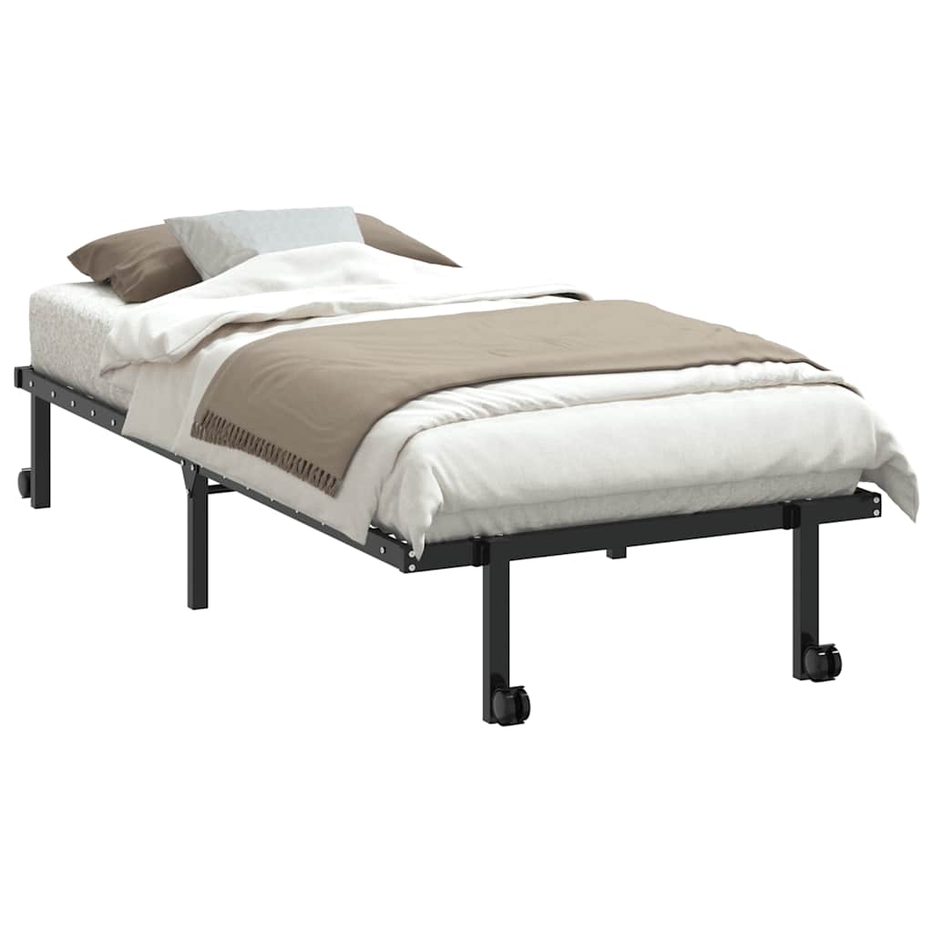 Bed Frame without Mattress Foldable Black 90x200 cm Steel - Bargainia.com - 8721158660282 - 4103960