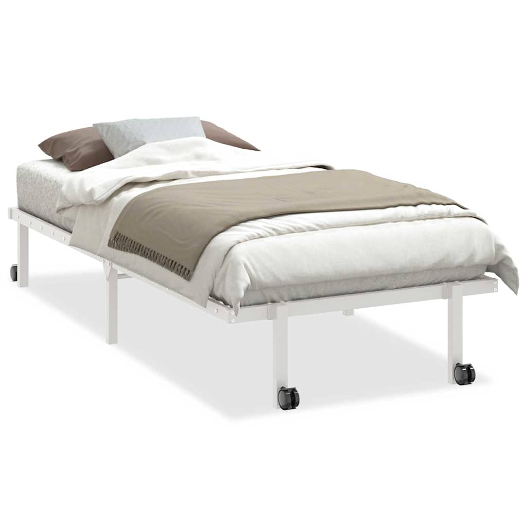 Bed Frame without Mattress Foldable White 90x200 cm Steel - Bargainia.com - 8721158660350 - 4103967