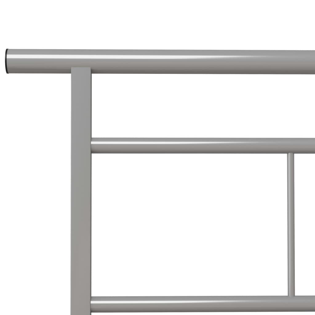 Bed Frame without Mattress Grey Metal 90x200cm - Bargainia.com - 