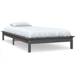 Bed Frame without Mattress Grey Single Solid Wood - Bargainia.com - 