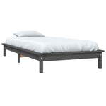 Bed Frame without Mattress Grey Single Solid Wood - Bargainia.com - 