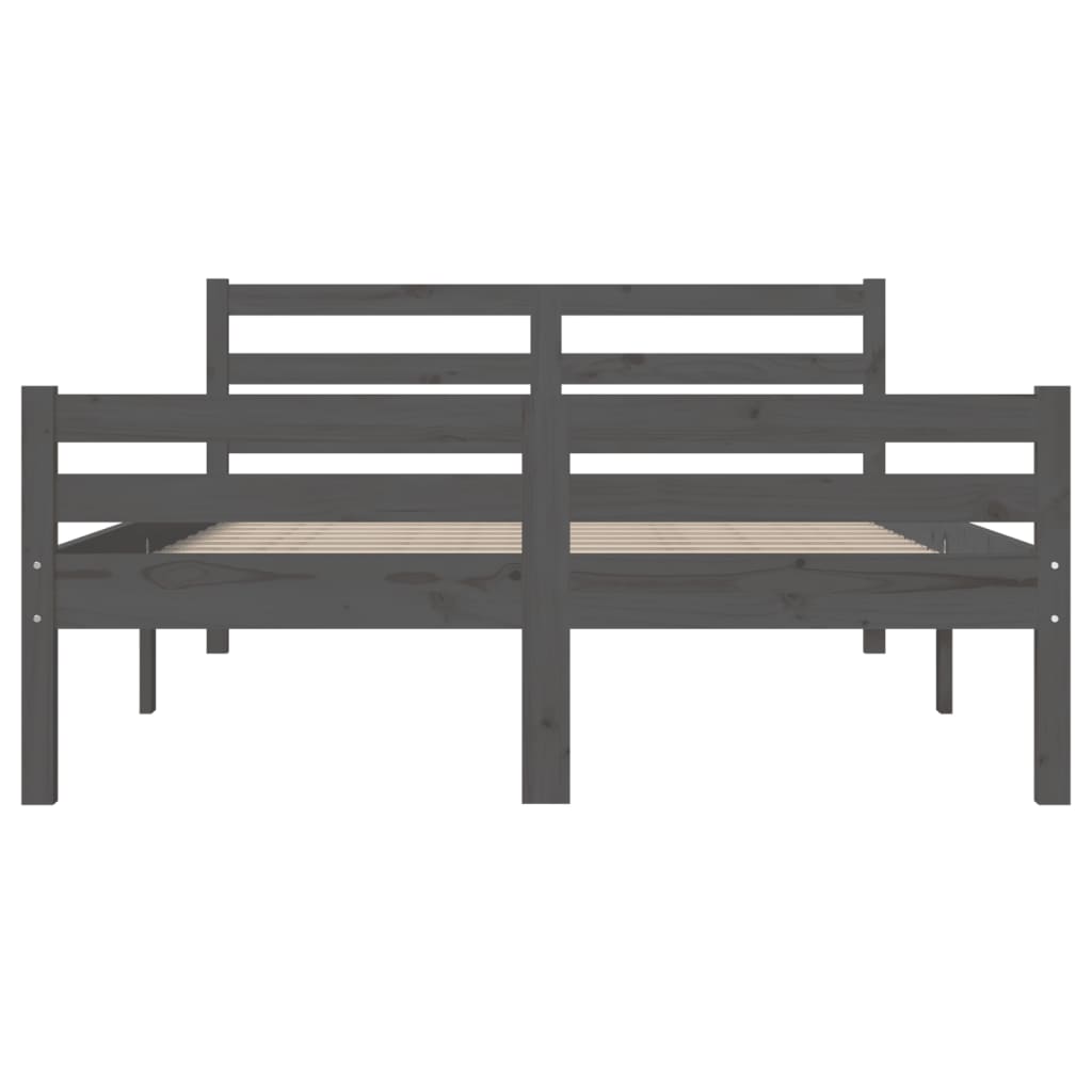 Bed Frame without Mattress Grey Solid Wood 120x200 cm - Bargainia.com - 