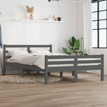 Bed Frame without Mattress Grey Solid Wood 120x200 cm - Bargainia.com - 