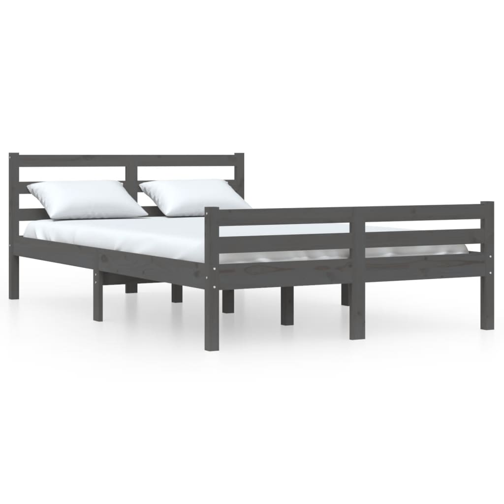 Bed Frame without Mattress Grey Solid Wood 120x200 cm - Bargainia.com - 