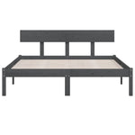 Bed Frame without Mattress Grey Solid Wood 200x200 cm - Bargainia.com - 