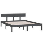 Bed Frame without Mattress Grey Solid Wood 200x200 cm - Bargainia.com - 