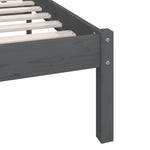 Bed Frame without Mattress Grey Solid Wood 200x200 cm - Bargainia.com - 
