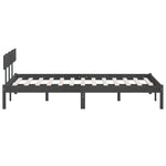 Bed Frame without Mattress Grey Solid Wood 200x200 cm - Bargainia.com - 