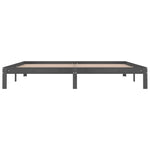 Bed Frame without Mattress Grey Solid Wood Pine 200x200cm - Bargainia.com - 