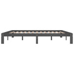 Bed Frame without Mattress Grey Solid Wood Pine 200x200cm - Bargainia.com - 